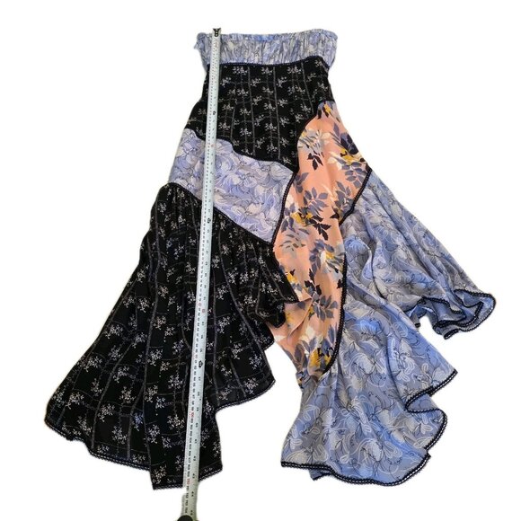 Cinq A Sept Dress 2 Patchwork Floral Sleeveless Assymetric Fairycore Boho Lined - Picture 6 of 16